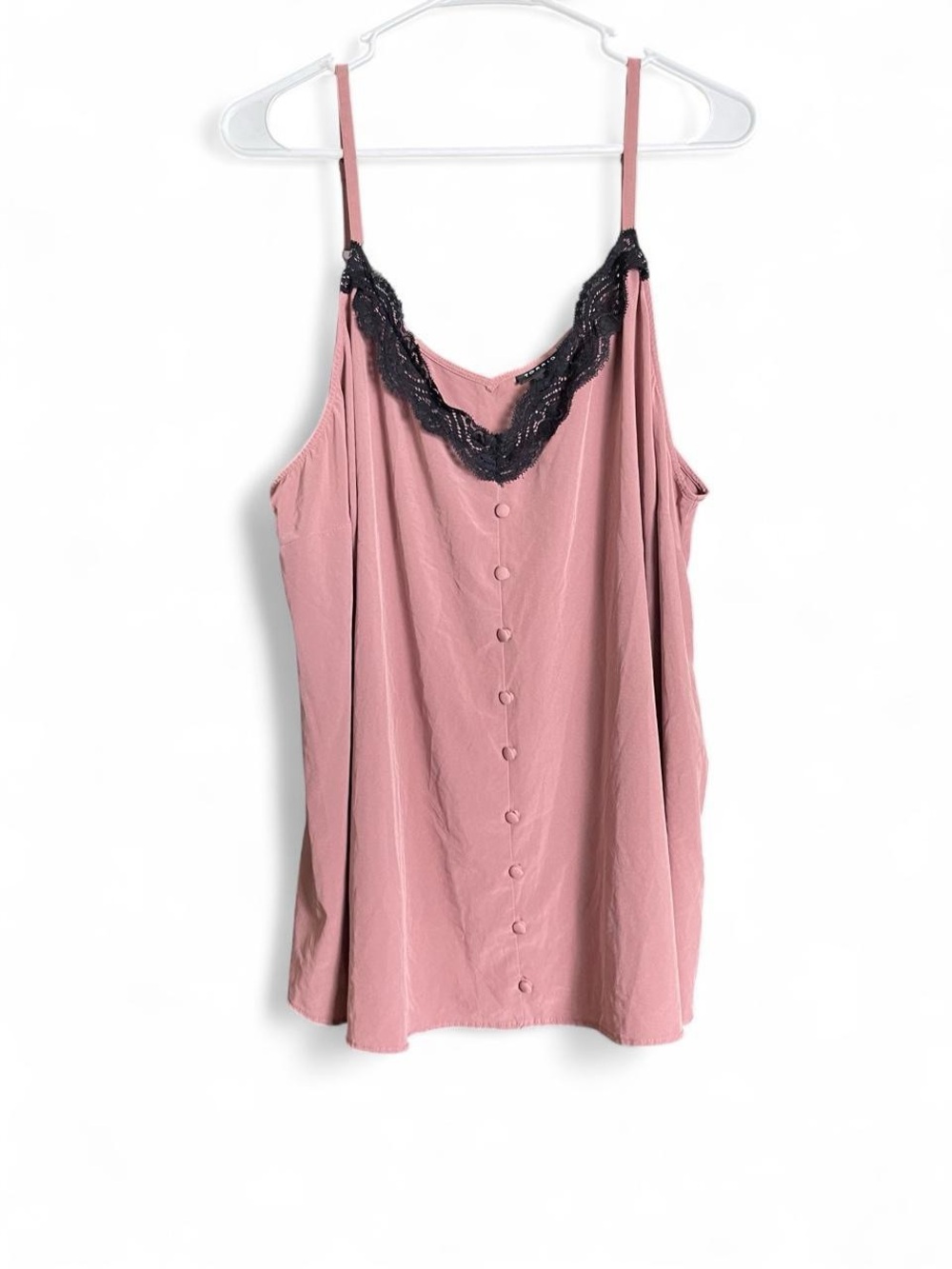 torrid Rose Pink Button-Front Lace Trim Cami